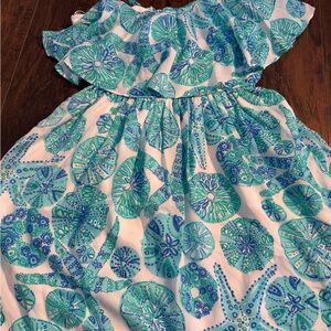 Lilly Pulitzer Blue Ruffled Off-the-Shoulder Sundress